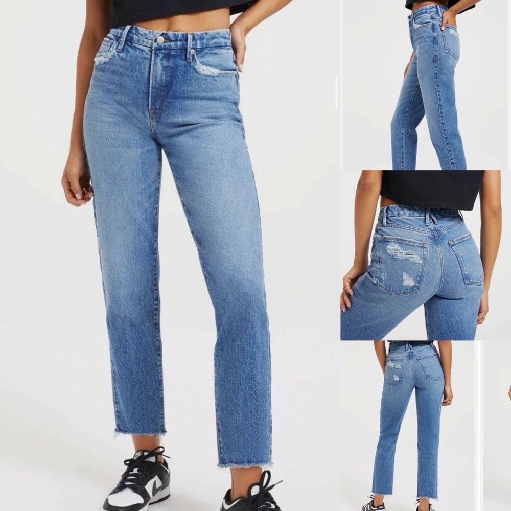 GOOD AMERICAN GOOD VINTAGE FRAY HEM indigo116
